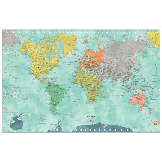 WallPops Aquarelle Dry Erase World Map